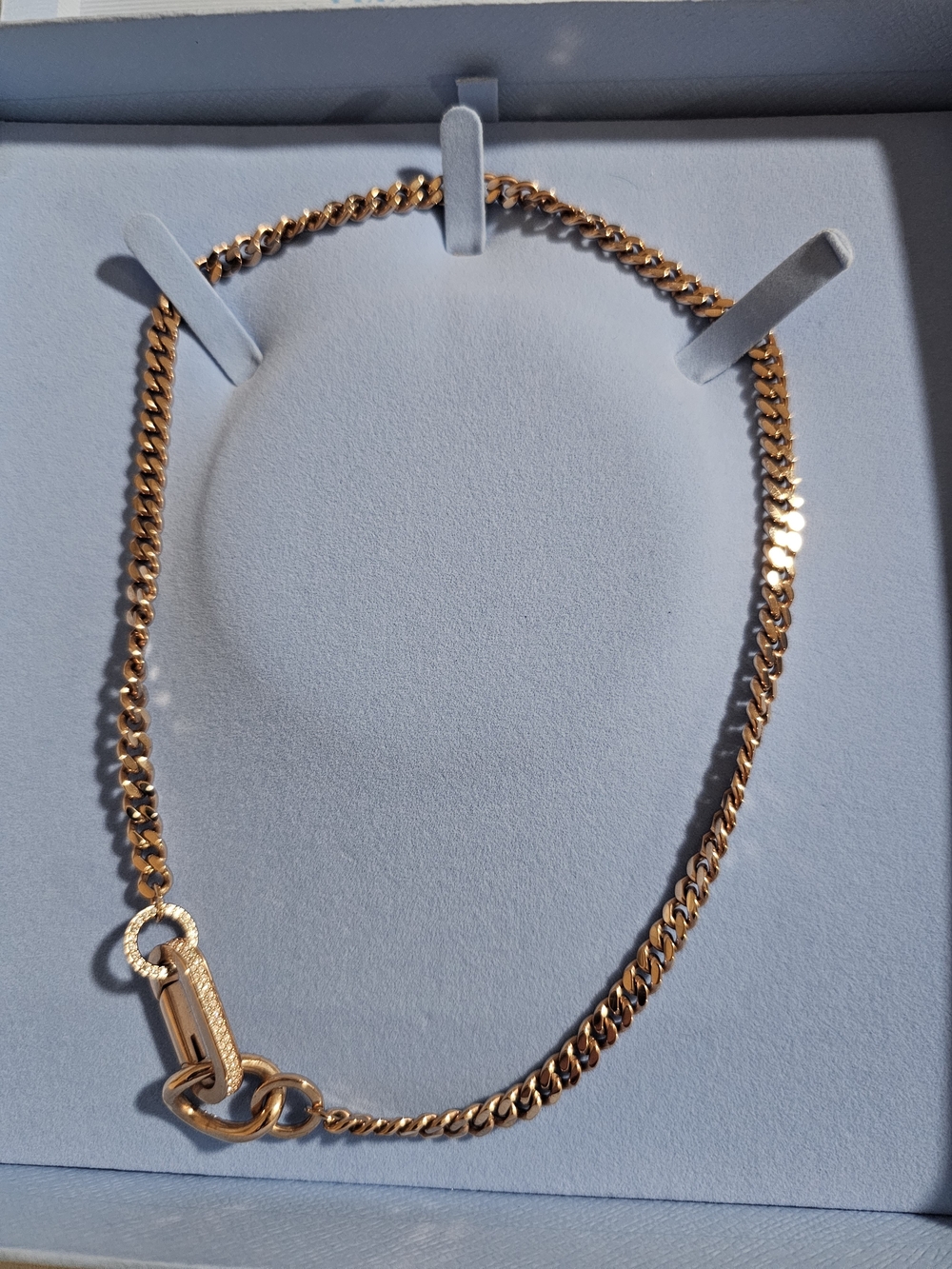 Swarovski Rose Gold Chain Necklace with Crystal-Accented Clasp - Picture 2 of 2